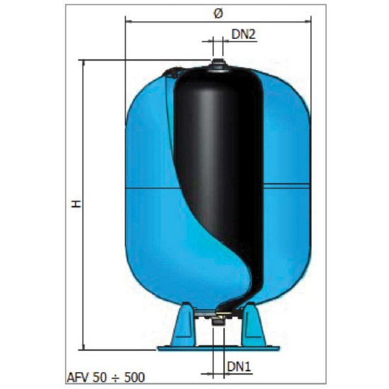 ΔΟΧΕΙΟ ELBI 50L ΚΑΘΕΤΟ ΕΝΑΛΛΑΞΙΜΗΣ ΜΕΜΒΡΑΝΗΣ AFV 50 CE (10 BAR)