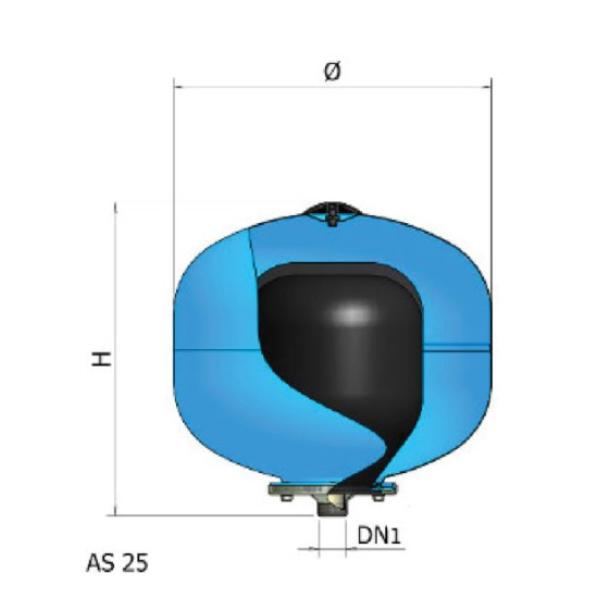 ΔΟΧΕΙΟ ELBI  24L ΣΦΑΙΡΙΚΟ ΕΝΑΛΛΑΞΙΜΗΣ ΜΕΜΒΡΑΝΗΣ AS 25 CE (8 BAR)